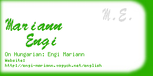 mariann engi business card